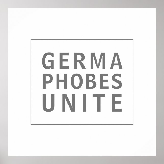 Germaphobes Unite Zitat Poster (Vorne)