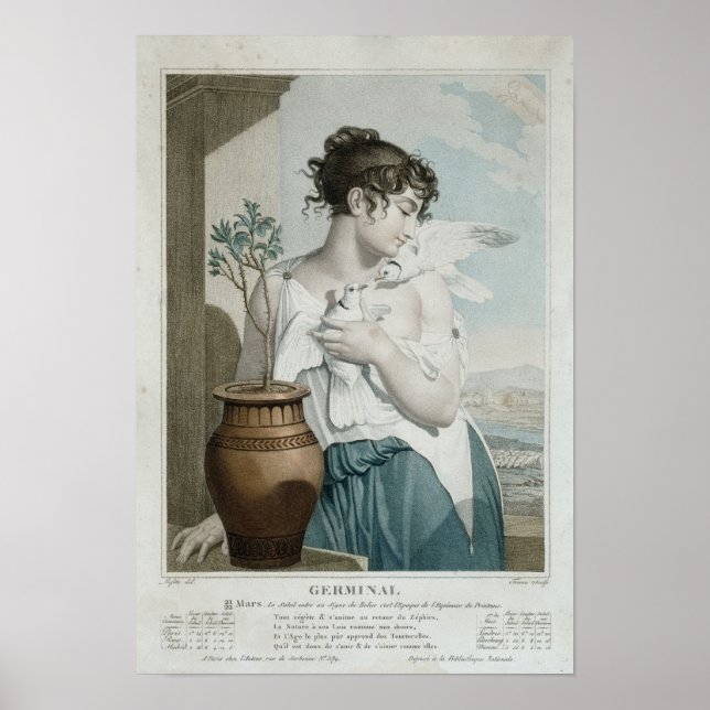 Germinal, siebter Monat des Republikanischen Kalen Poster (Vorne)