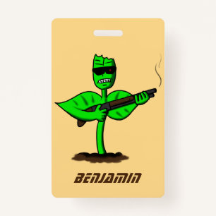 Germinator Cyborg Pflanze lustiger Cartoon Ausweis