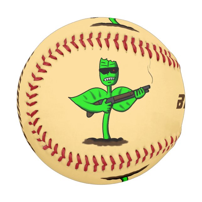 Germinator Cyborg Pflanze lustiger Cartoon Baseball (Vorderseite Links)