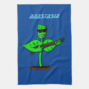 Germinator Cyborg Pflanze lustiger Cartoon Geschirrtuch