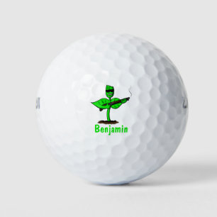 Germinator Cyborg Pflanze lustiger Cartoon Golfball