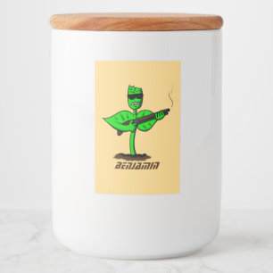 Germinator Cyborg Pflanze lustiger Cartoon Lebensmitteletikett