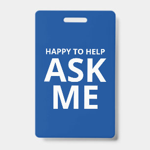 Gerne behilflich FRAGEN SIE MICH Blau-weiße ID Ausweis