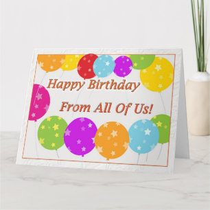 Gerne Geburtstagskarte von uns allen mit Balloons Karte