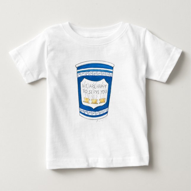 Gerne servieren Sie Blue Griechisch Diner Coffee C Baby T-shirt (Vorderseite)