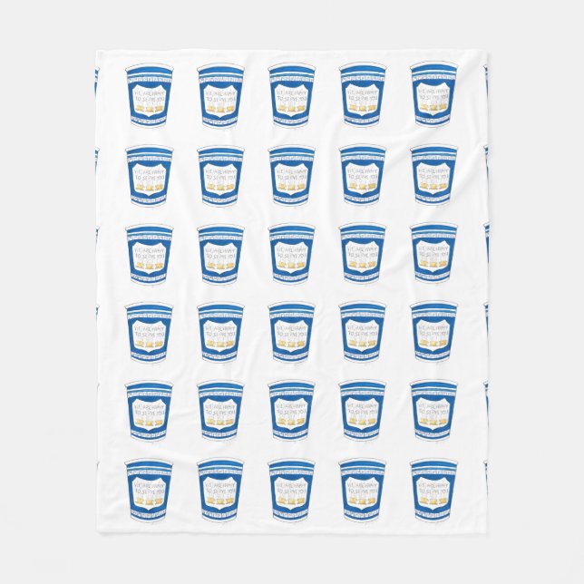 Gerne servieren Sie NYC Griechisch Deli Blue Coffe Fleecedecke (Vorderseite)