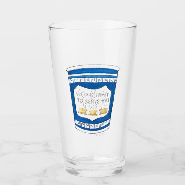 Gerne servieren wir Ihnen griechische Abendkaffee Glas (Vorderseite)