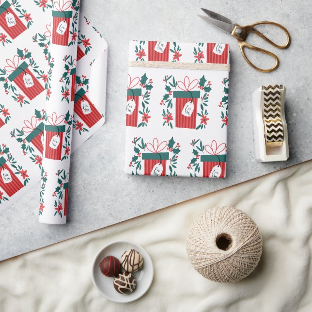 Gerne Weihnachtsgeschenk und Blume Geschenkpapier (Kunsthandwerk)