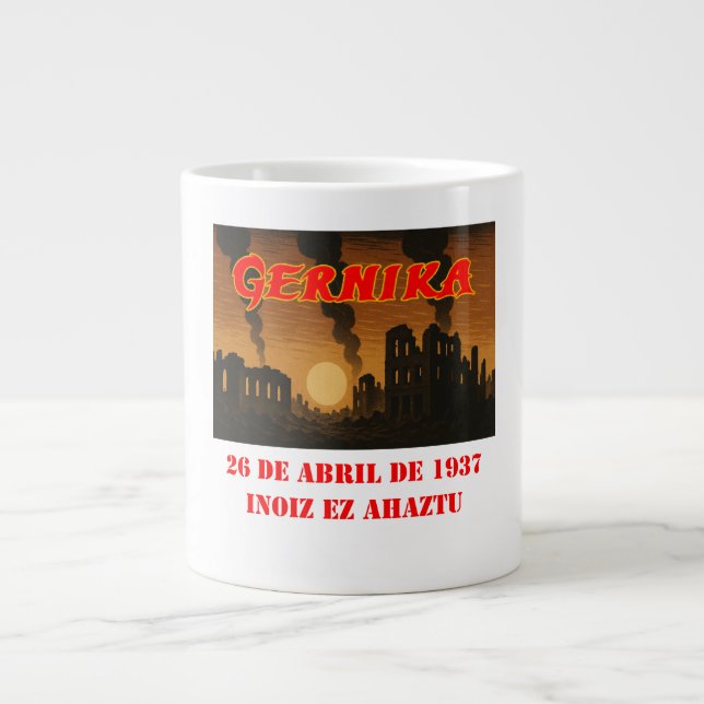 Gernika - Vergessen Sie nie Jumbo-Tasse (Vorderseite)