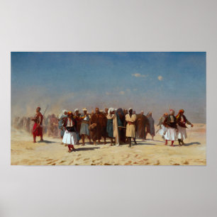 Gérôme - Ägyptische Rekruten überqueren die Wüste Poster