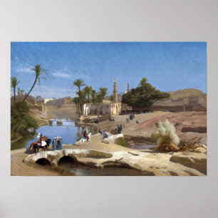 Gérôme - Ansicht von Medinet El Fayoum Poster