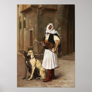 Gérôme - Arnaut mit zwei Welpen Hunde 1867 Poster