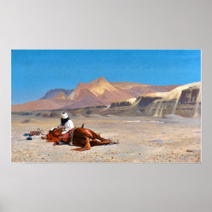 Gérôme - Rider und seine Steppe in der Wüste Poster