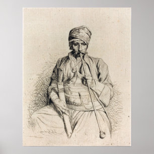 Gérôme - Sitzender Araber mit Pfeife 1864 Poster