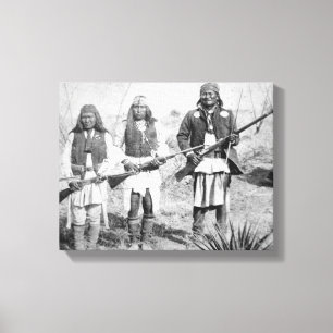 Geronimo and three of his Apache warriors, 1886 Leinwanddruck