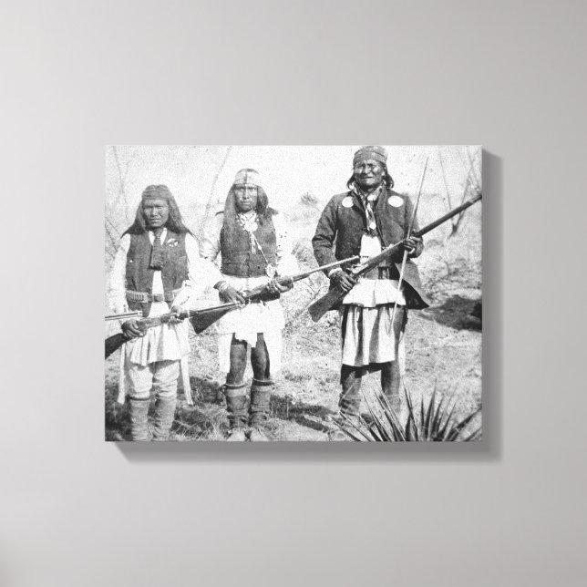 Geronimo and three of his Apache warriors, 1886 Leinwanddruck (Vorderseite)
