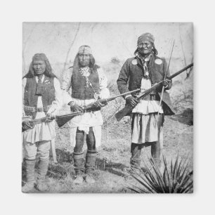 Geronimo and three of his Apache warriors, 1886 Magnet