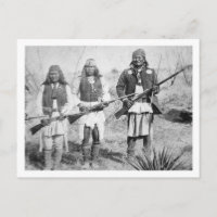 Geronimo and three of his Apache warriors, 1886
