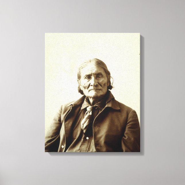 Geronimo (Guiyatle) Apache Native Amerikanische Ur Leinwanddruck (Vorderseite)