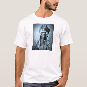 Geronimo in HauptkleiderVintagem Cyan-blauem T-Shirt