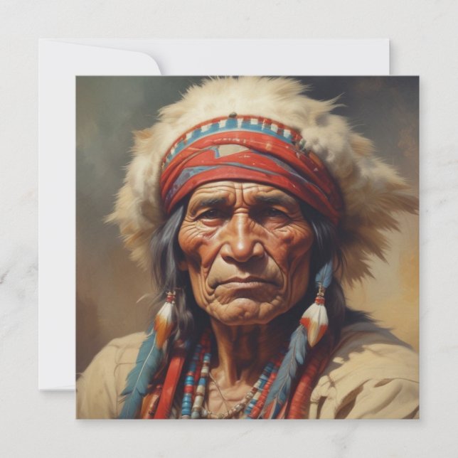 Geronimo Indian Chief Warrior Portrait Card (Vorderseite)