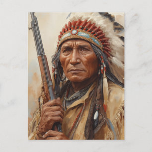 Geronimo Indianischer Häuptling Krieger Portrait Postkarte