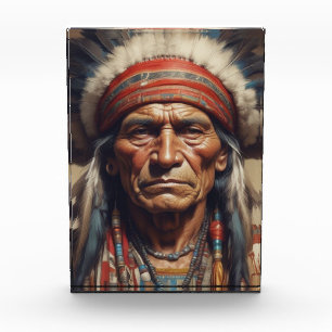 Geronimo Indischer Chefkrieger Portrait Fotoblock
