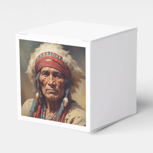 Geronimo Indischer Chefkrieger Portrait Geschenkschachtel (Vorderseite)