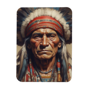 Geronimo Indischer Chefkrieger Portrait Magnet