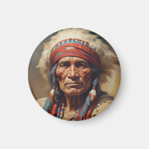 Geronimo Indischer Chefkrieger Portrait Magnet