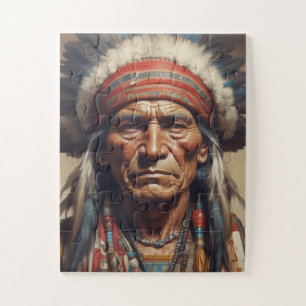 Geronimo Indischer Chefkrieger Portrait Puzzle