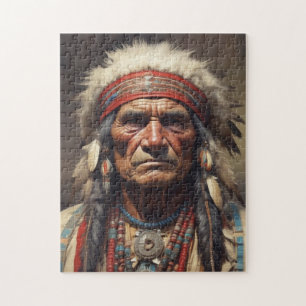 Geronimo Indischer Chefkrieger Portrait Puzzle