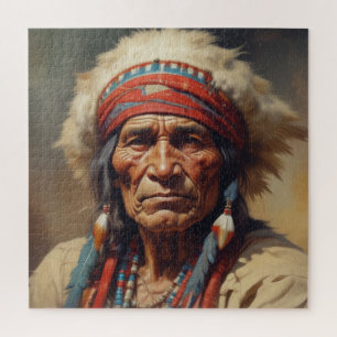 Geronimo Indischer Chefkrieger Portrait Puzzle