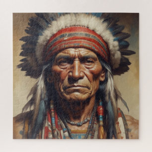 Geronimo Indischer Chefkrieger Portrait Puzzle