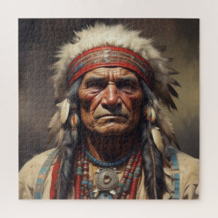 Geronimo Indischer Chefkrieger Portrait Puzzle