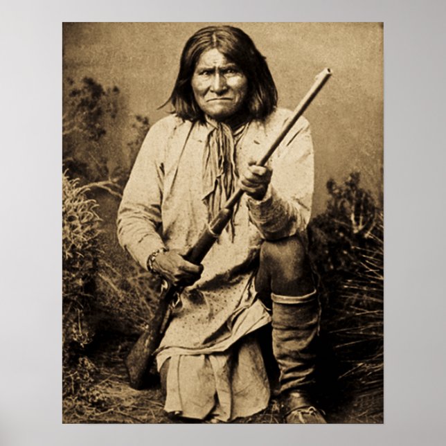 Geronimo mit Rifle 1886 Vintager Indianer Poster (Vorne)
