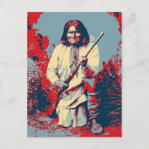 Geronimo Pop Art - Apache Indian Warrior Chief Postkarte
