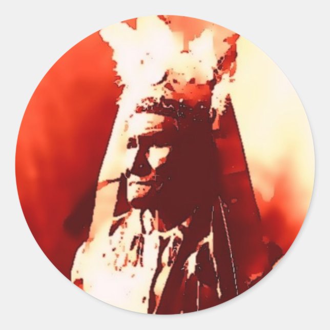 Geronimo Runder Aufkleber (Vorderseite)