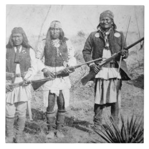 Geronimo und drei seiner Apache-Krieger, 1886 (b Fliese