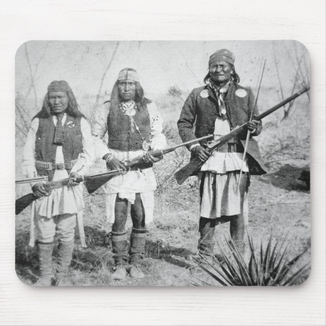 Geronimo und drei seiner Apache-Krieger, 1886 (b Mousepad (Vorne)