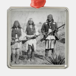 Geronimo und drei seiner Apache-Krieger, 1886 (b Ornament Aus Metall