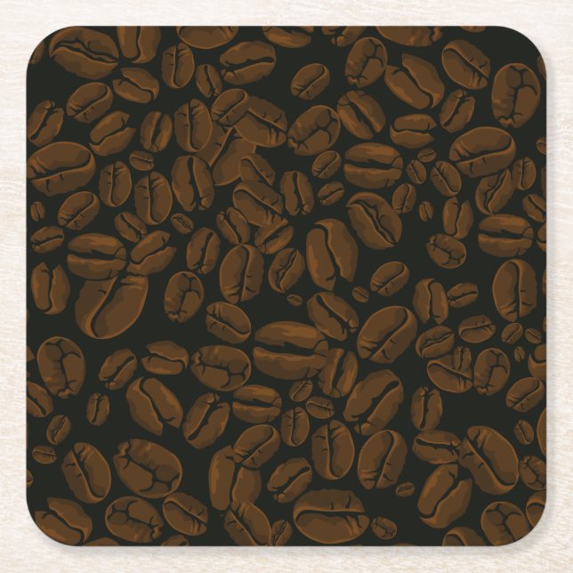 Geröstete Kaffeebohnen Rechteckiger Pappuntersetzer (Vorderseite)