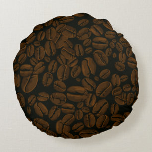 Geröstete Kaffeebohnen Rundes Kissen