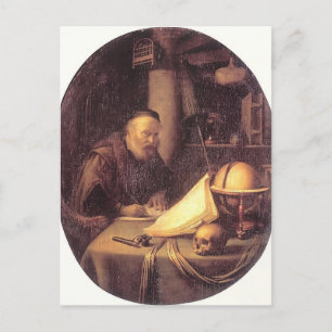 Gerrit Dou- Man störte seine Schrift Postkarte