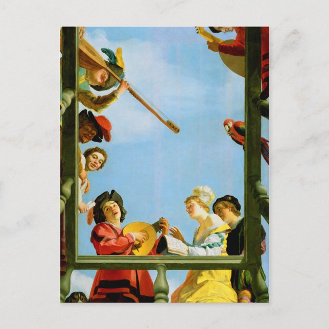 Gerrit Van Honthorst Musical Group Balcony Art Postkarte (Vorderseite)