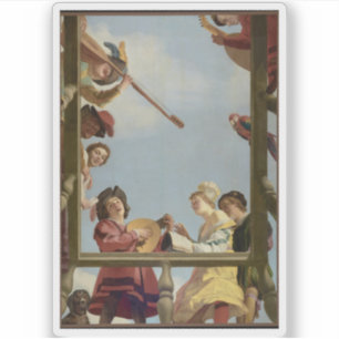 Gerrit van Honthorst - Musical Group on a Balcony Aufkleber