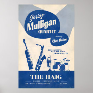 Gerry Mulligan - Chet Baker Jazzplakat - Live at Poster