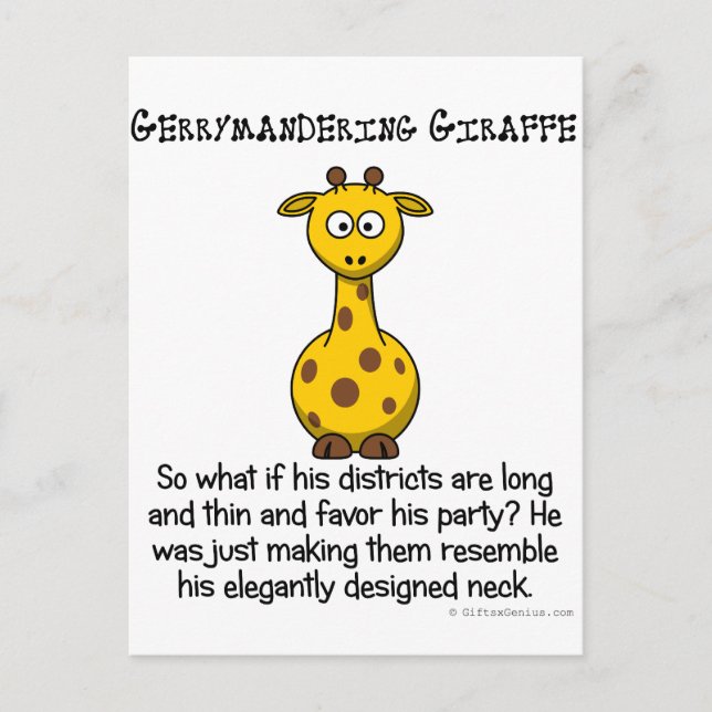 Gerrymandering der Wahlbezirke des Kongresses Postkarte (Vorderseite)