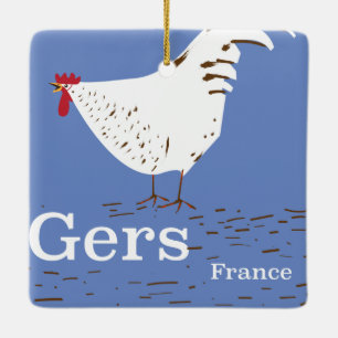 Gers France Vintage Reiseplakat Keramikornament
